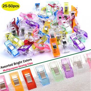 25/50pcs Fabric Quilting Craft Sewing Knitting Clips Home Office Supply Mixed Plastic Sewing Clips Holder for DIY Patchwork