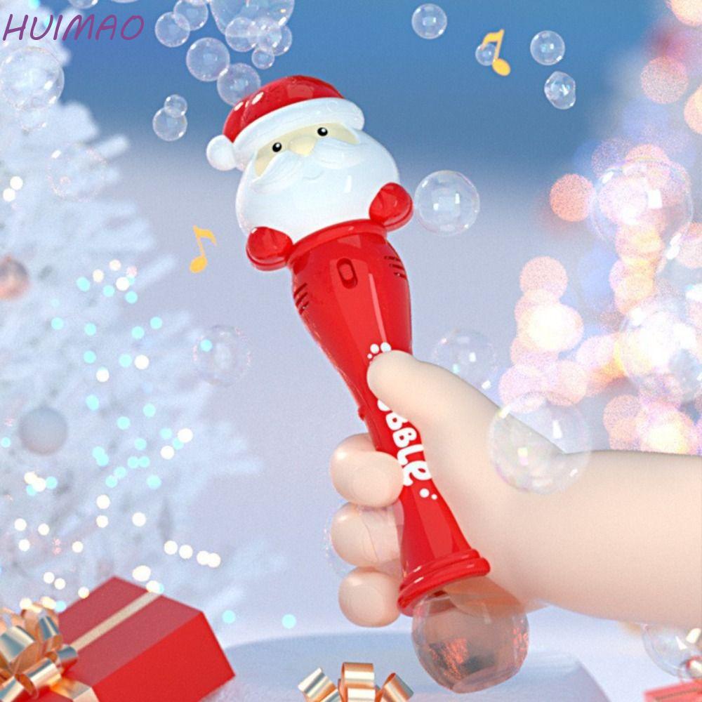 Huimao เครื่องเป่าฟองสบู่ ซานต้า|ไม้กายสิทธิ์พลาสติก บับเบิล ซานต้า บับเบิล กลางแจ้ง ของเล่นน่ารัก ไฟฟ้า อัตโนมัติ การ์ตูนคริสต์มาส เครื่องทําฟอง ของเล่นเด็ก เด็กผู้หญิง เด็กผู้ชาย