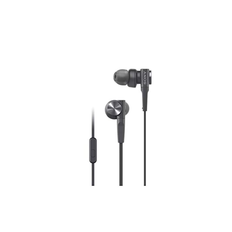 ส่งตรงจากญี่ปุ่น Sony หูฟังเบส รุ่น Mdr-Xb55Ap : แบบคลอง พร้อมรีโมตคอนโทรล และไมโครโฟน สีดํา Mdr-Xb5