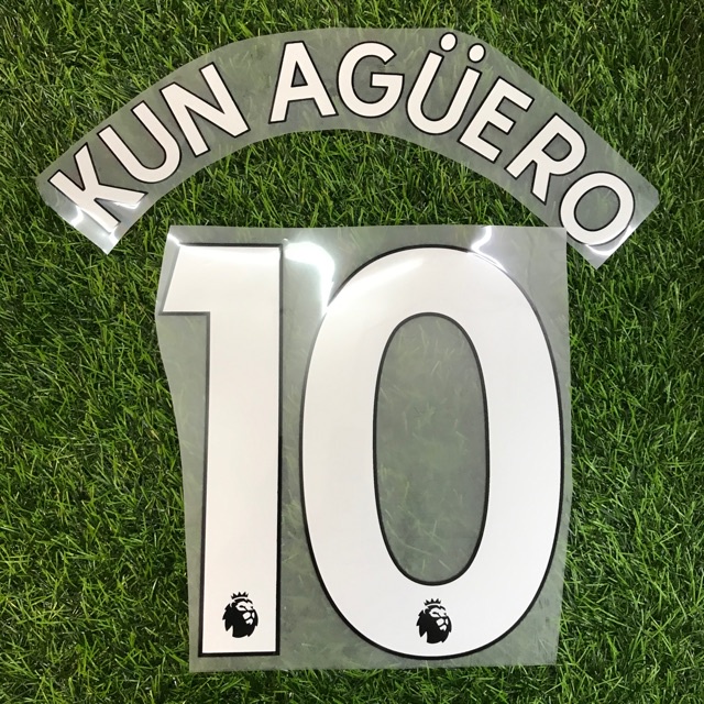 Kun aguero 10 epl home สีขาว 19/20 ชื่อ