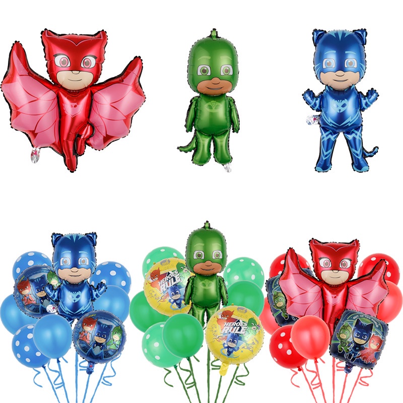 ลูกโป่งฟอยล์ ลายการ์ตูน PJ Masks Theme สําหรับตกแต่งปาร์ตี้วันเกิดเด็ก