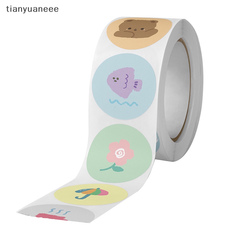 Tianyuaneee สติกเกอร์ฉลาก ลายสัตว์ สําหรับติดตกแต่ง 500 ชิ้น