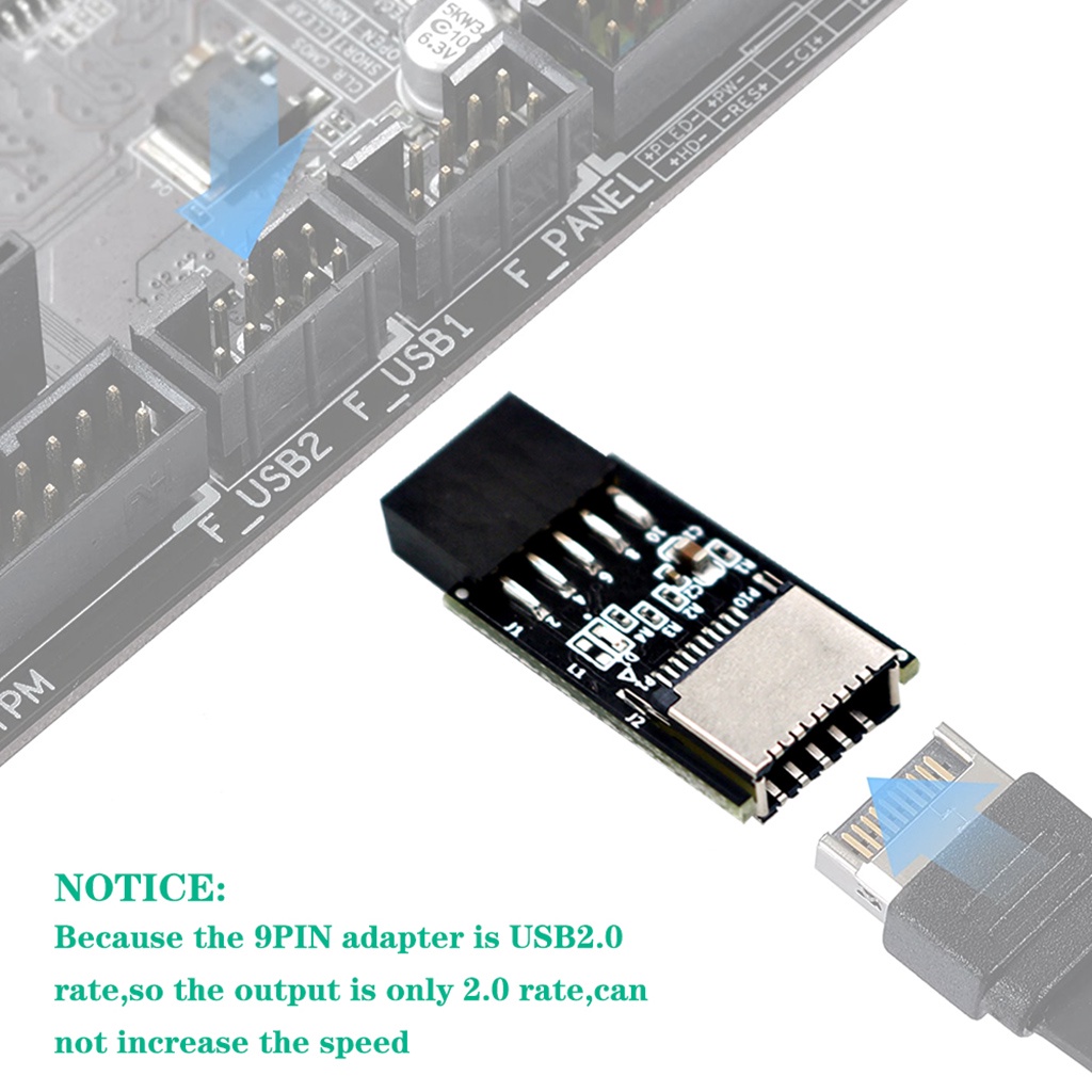 Jmt ใหม่ อะแดปเตอร์ซ็อกเก็ตขยาย USB 3.1 Key-A Type-E เป็น USB 2.0 9Pin ตัวผู้ พร้อมตัวแปลงไฟ LED 5V