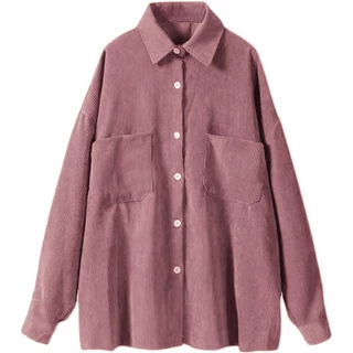 Ccute พร้อมส่ง เสื้อลูกฟูก เสื้อกันแดด กันหนาว เชิ้ตแขนยาว สีพื้นมินิมอล แฟชั่นเกาหลี