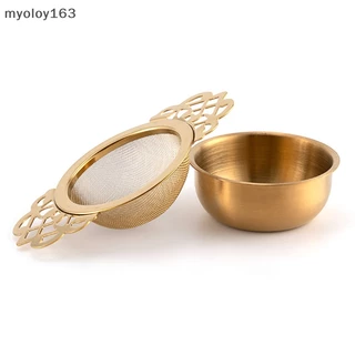Myoloy ตะแกรงกรองชา สเตนเลส แบบสองชั้น สําหรับห้องครัว TH