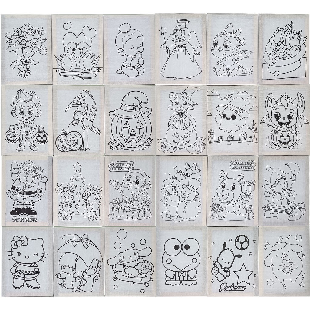 Toy Paint Fabric Frame Sanrio Coloring Set เฟรมผ้าระบายสี 1 ภาพ พร้อมสี+พู่กัน ผ้าใบและอุปกรณ์ระบายสี สุ่มลาย ชุดของเ...
