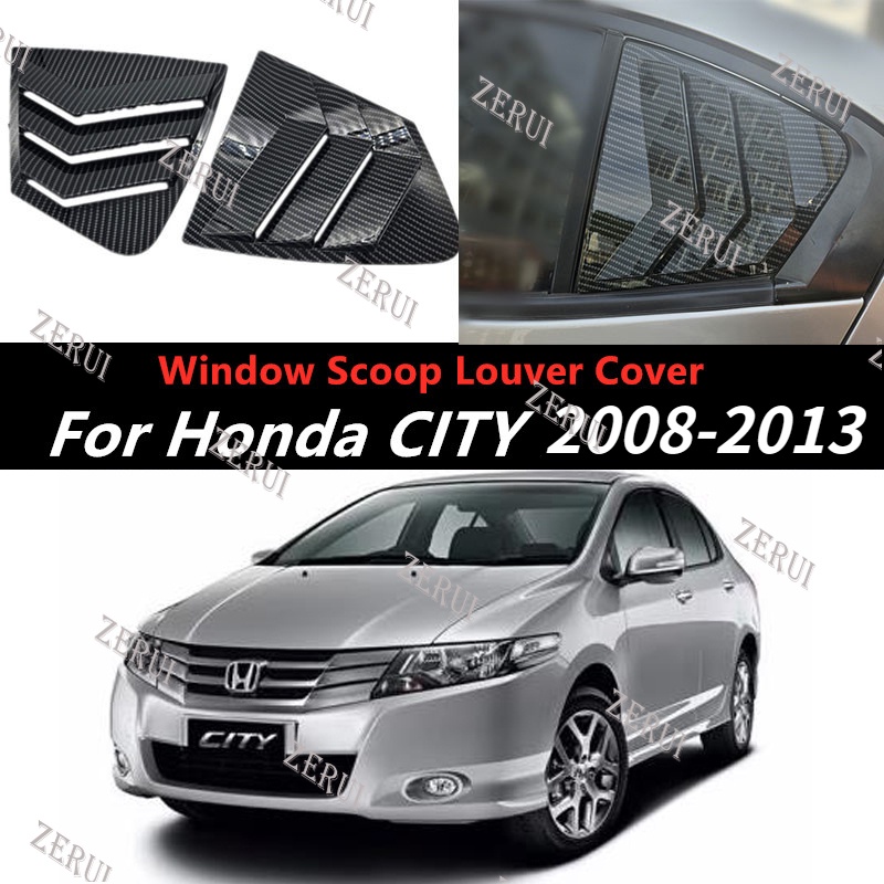 Zr สติกเกอร์คาร์บอนไฟเบอร์ ABS ทรงสามเหลี่ยม สําหรับติดช่องแอร์รถยนต์ Honda City 2008-2013 2 ชิ้น