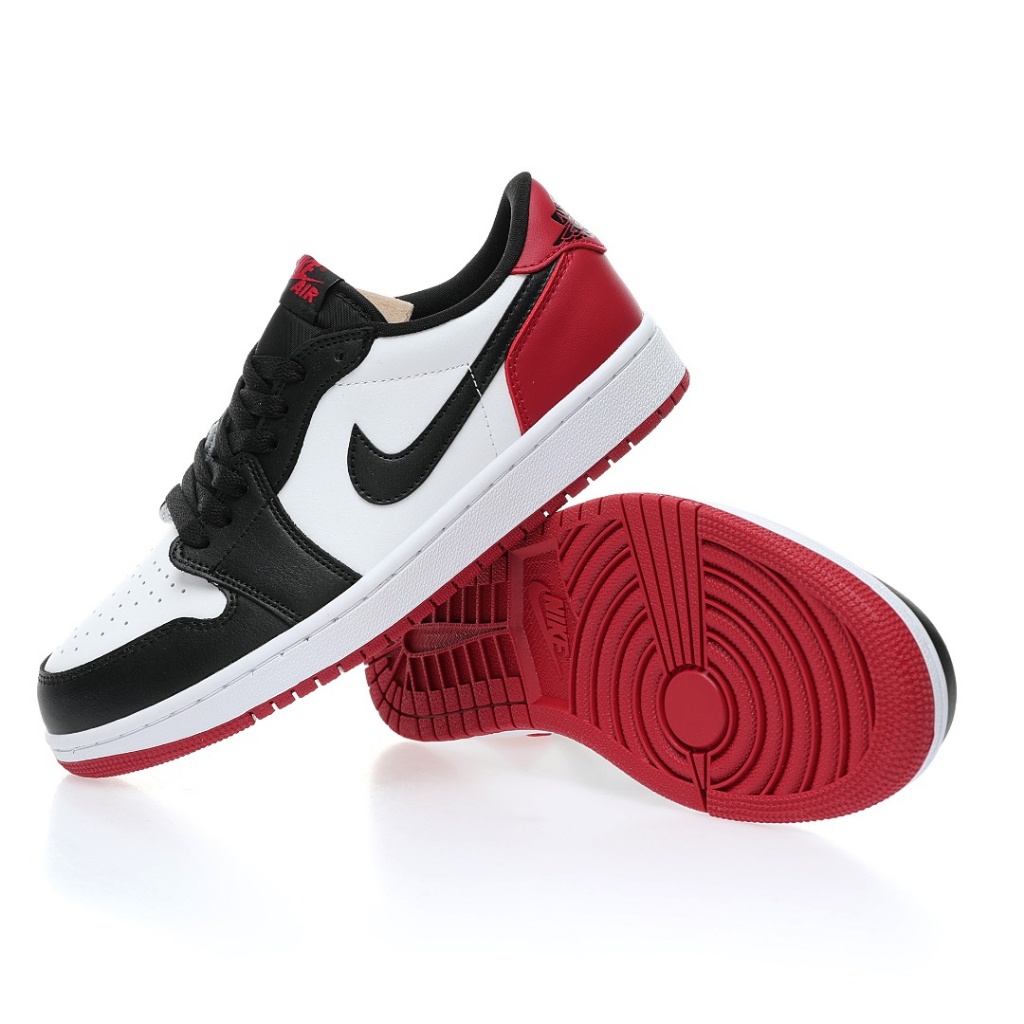 （จัดส่งฟรี）Nike Air Jordan 1 Retro Low OG"Black Toe" DJ9955-600 องเท้าผ้าใบ รองเท้า nike