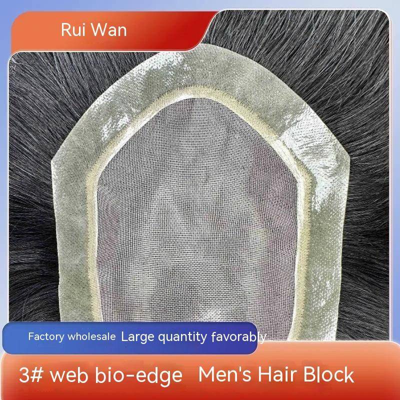 3# วิกผมผู้ชาย แบบตาข่าย ระบายอากาศ 100% 6 นิ้ว มองไม่เห็น แบบเปลี่ยน