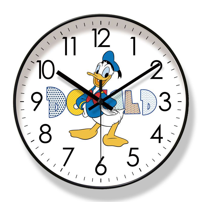 [คุณภาพสูง] donald Duck CLOCK KIDS Room Wall CLOCK Silent Nordic CLOCK Silent punctual นาฬิกาควอตซ์ 