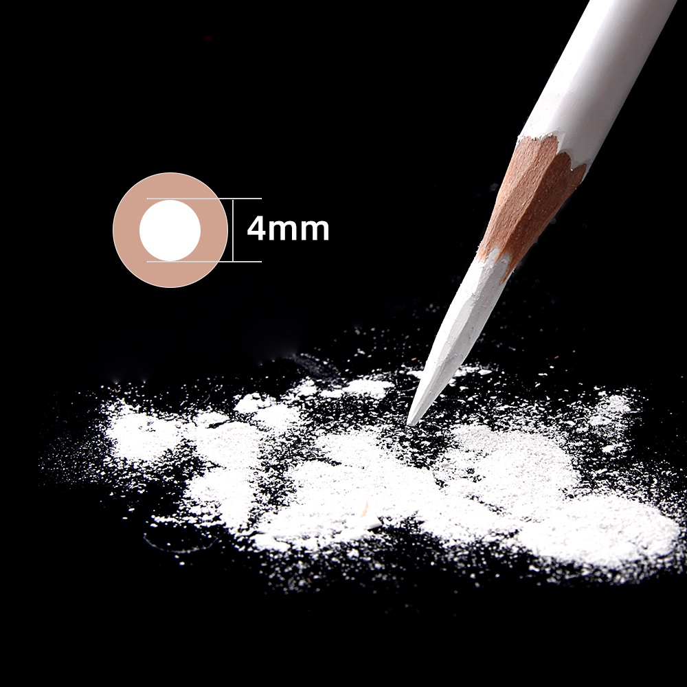 ชุดดินสอถ่านสีขาวมืออาชีพ-3 ชิ้น Sketch Highli ght ดินสอสีขาวสําหรับการวาดภาพ, ร่าง, แรเงา, ผสม, ดินสอชอล์กสีขาว fo r เริ่มต้นและศิลปิน