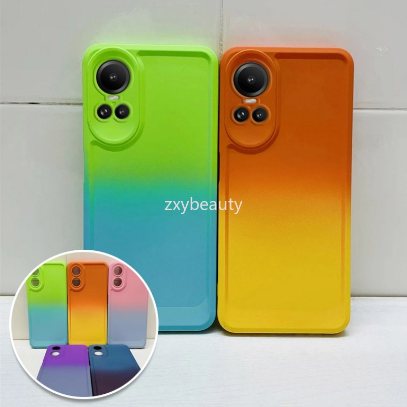 เคสโทรศัพท์ซิลิโคน TPU แบบนิ่ม ไล่โทนสี กันกระแทก สําหรับ OPPO Reno 10 Pro Plus 5G 2023 Reno10 10Pro 10ProPlus Reno10Pro 10Pro+