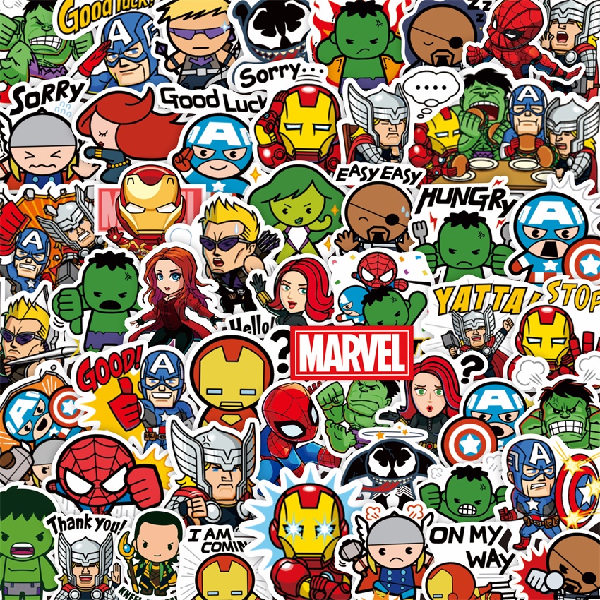 85Pcs/Set ❉ Q Funny Superhero Emoji Stickers ❉ DIY Fashion Decals Doodle Stickers
