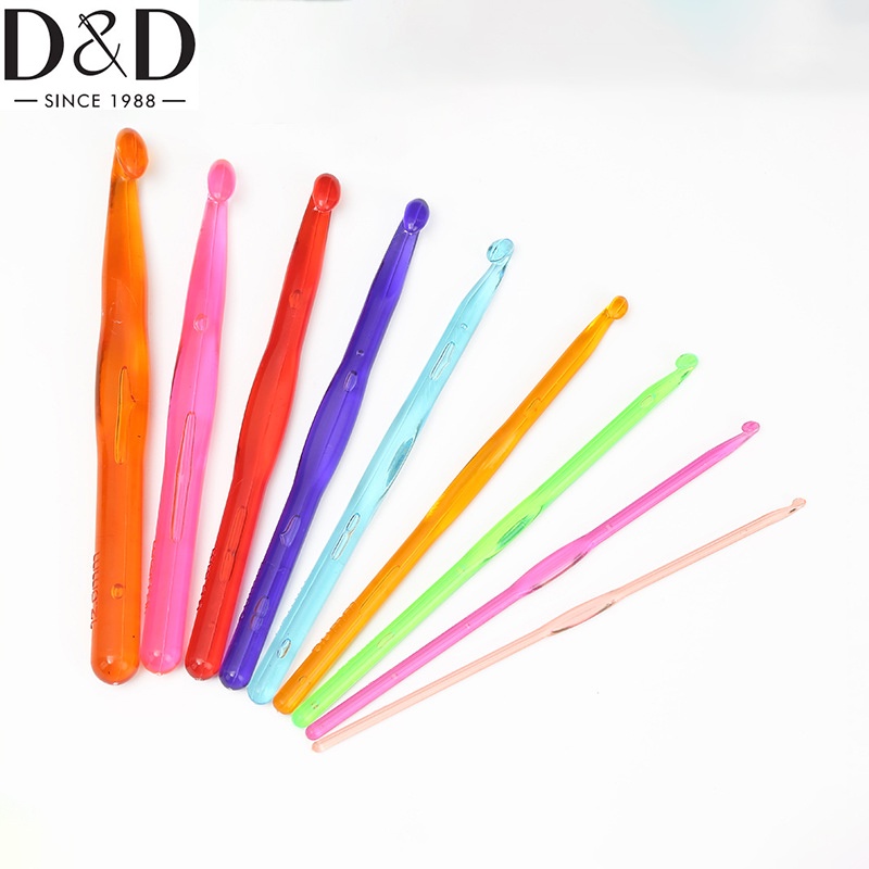 เข็มถักโครเชต์ พลาสติกใส 3 มม. ถึง 12 มม.