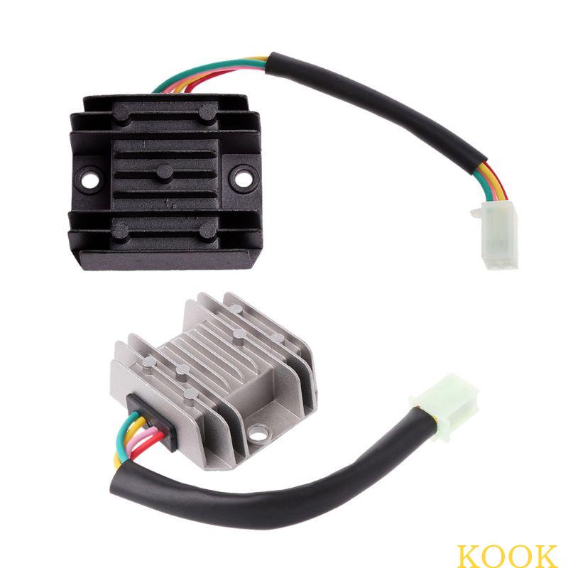 Kook วงจรเรียงกระแสควบคุมแรงดันไฟฟ้า 12V 4 สาย สําหรับรถจักรยานยนต์ สกูตเตอร์ 50-150CC GY6 ATV