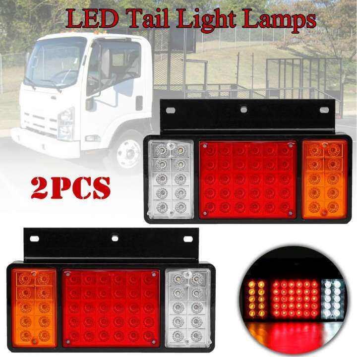 พร้อมส่ง ไฟท้ายติดรถLED 12V และ 24V 2ชิ้น (ซ้าย-ขวา) ไฟท้ายรถยนต์ รถบรรทุก และรุ่นทั่วไป ไฟท้ายไม่มีแป้น