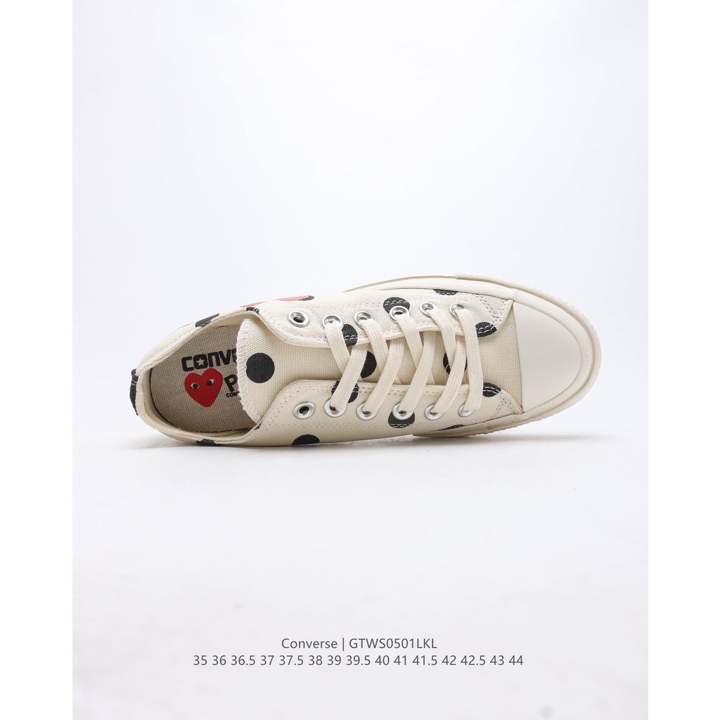 CDG Play x Converse Kawakubo Rei Play Love Co-branded Casual Canvas Shoes-1384 สบาย ๆ
