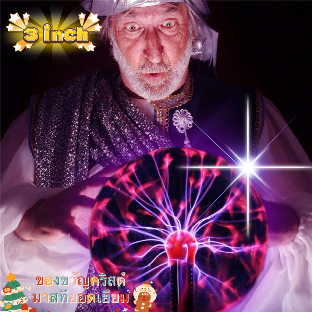 (COD)hพลาสม่าบอล 3/4/5/8 inch ไวต่อการสัมผัส magic plasma ball โคมไฟพลาสม่าสําหรับตกแต่งห้องนอนเด็ก W0193
