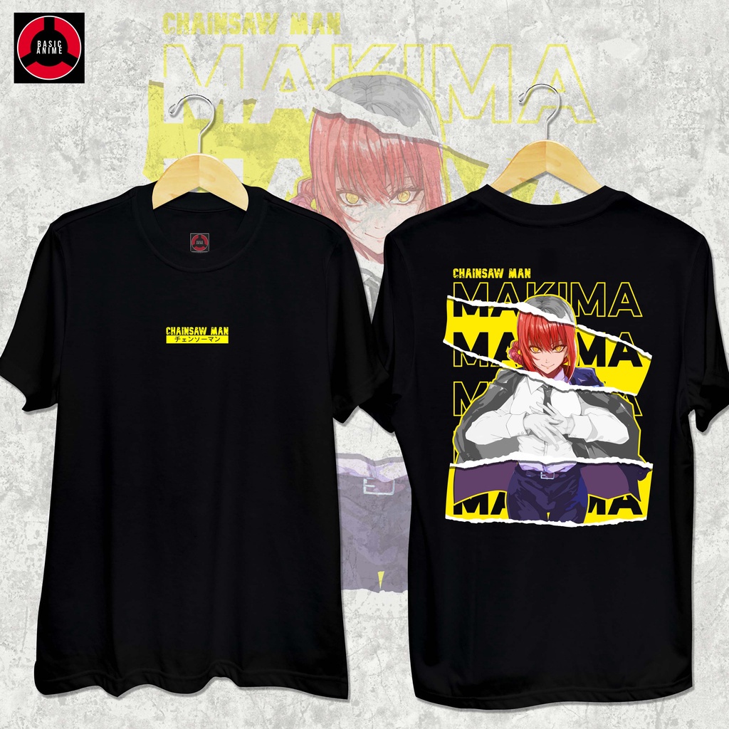 ความร้อน Chainsaw Man - Makima Anime Shirt Classic t shirt Cotton Shirt For Man Woman สีขาวผู้หญิง_2