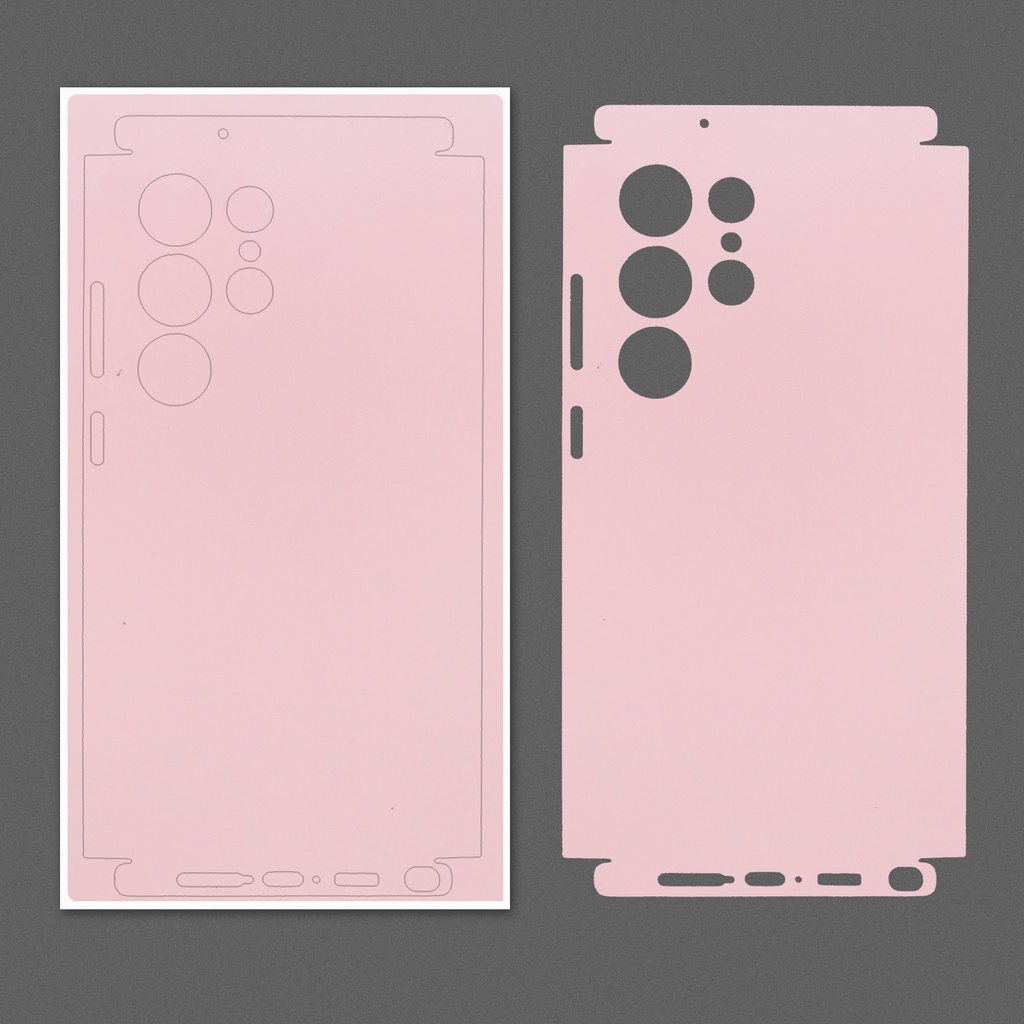 2 ชิ้นสีชมพูป้องกันรอยขีดข่วนป้องกันลอกสติกเกอร์ผิวเข้ากันได้กับ Samsung Galaxy S22 S23 S24 S25 26 Ultra