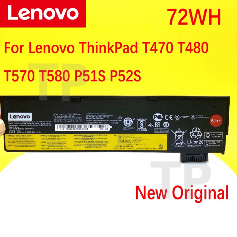 TP NEW Original Laptop Battery For Lenovo ThinkPad T470 T480 T570 T580 P51S P52S 01AV423 01AV424