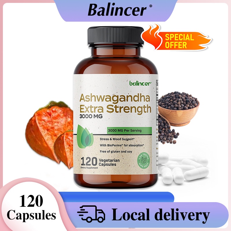 Balincer Ashwagandha อาหารเสริม ปรับปรุงความเครียด รองรับการตอบสนองต่อความเครียด อารมณ์ การสนับสนุนพลังงาน