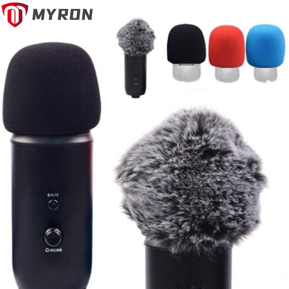 Myron โฟมฟองน้ําครอบไมโครโฟน กันลม แบบนิ่ม แบบพกพา สีฟ้า สําหรับ Blue Yeti Blue Yeti