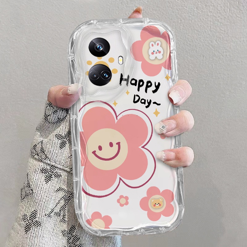 เคส REALME 10 PRO 10PRO+ plus 4G 5G เคสโทรศัพท์มือถือแบบนิ่ม ใส ลายดอกไม้ สีรุ้ง แมว กาแฟ แฟชั่น สําหรับ