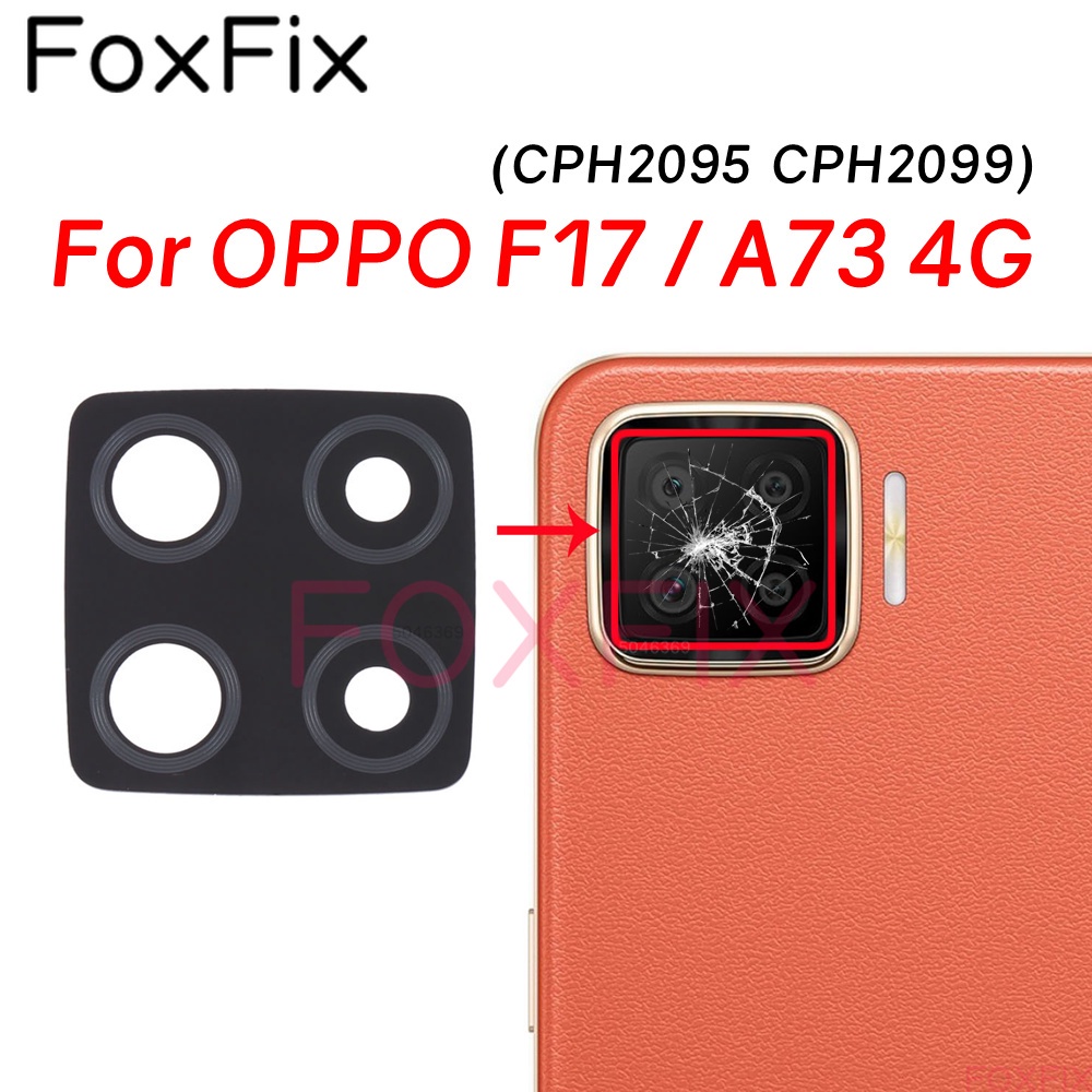เลนส์กล้องด้านหลัง พร้อมสติกเกอร์กาว แบบเปลี่ยน สําหรับ OPPO A73 4G F17 CPH2095 CPH2099