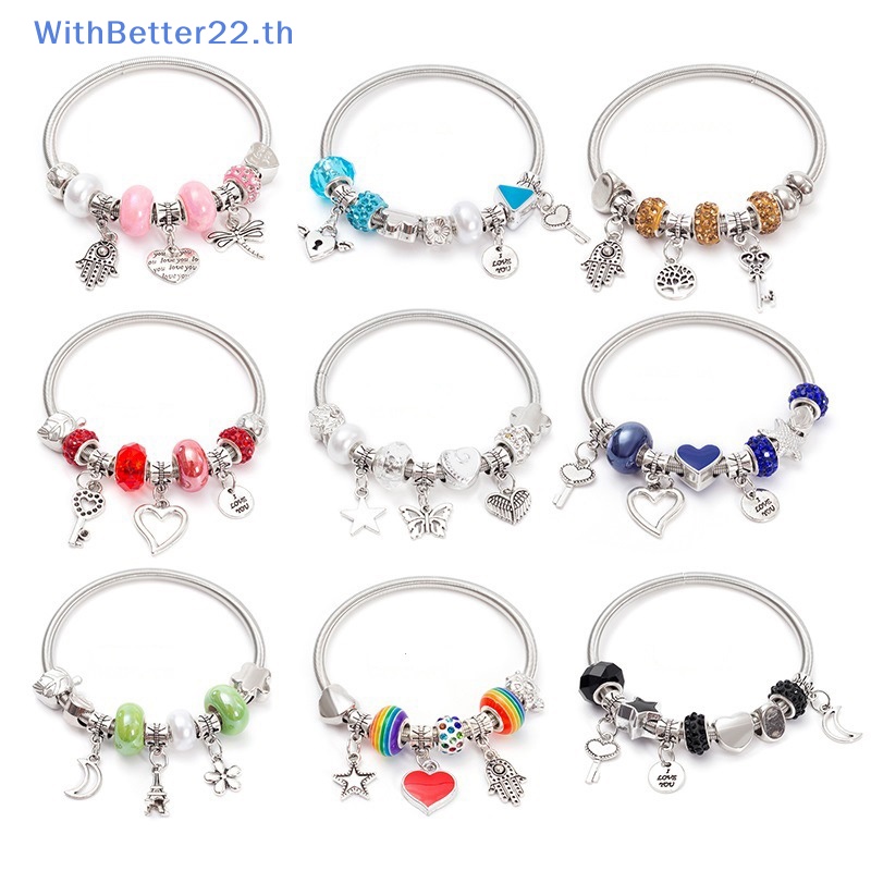 Pandora สร้อยข้อมือ กําไลข้อมือ ลูกปัดอัญมณี ล็อกกุญแจ เรียบง่าย สไตล์วินเทจ เครื่องประดับแฟชั่น สําหรับผู้หญิง TH