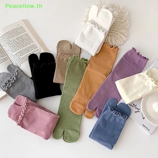 Peacellow ใหม่ ถุงเท้าผ้าฝ้าย สองนิ้ว สไตล์ฮาราจูกุ เรียบง่าย คุณภาพสูง สําหรับผู้ชาย และผู้หญิง 1 คู่