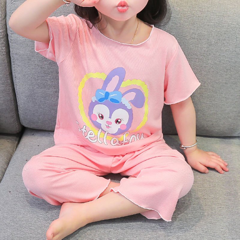 ชุดนอนเด็กผู้หญิง ชุดเซ็ท 2 ชิ้น (กางเกง+เสื้อ) ลายการ์ตูนน่ารัก ราคา ถูกที่สุด ดีลบีเคเค แกลเลอรีภาพที่ 8