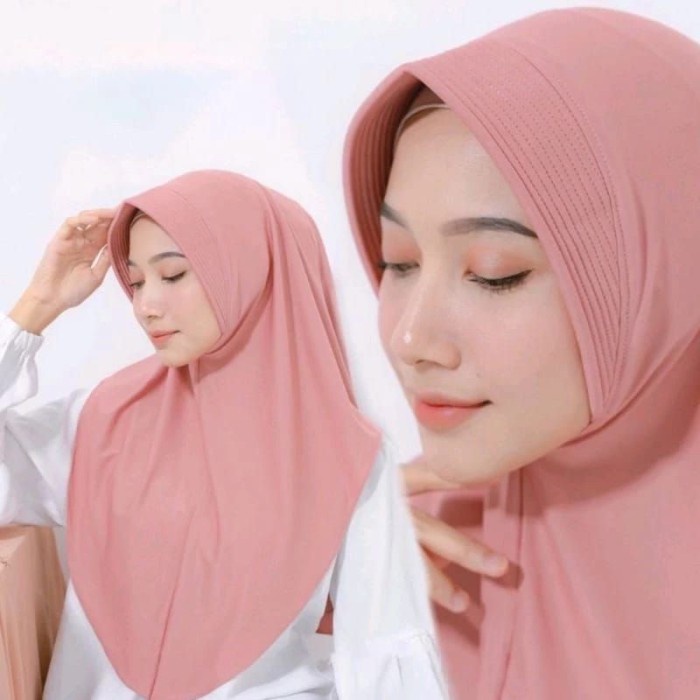 Uju Style Bergo Jersey Hamidah Premium Instant Hijab Sorong