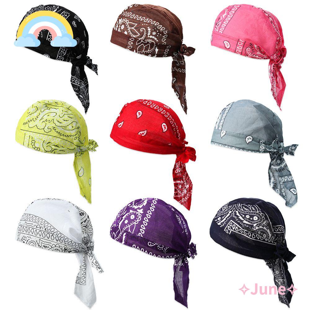 June หมวกโจรสลัด กีฬากลางแจ้ง ผ้าฝ้าย แห้งเร็ว ผ้าคลุมศีรษะ ยืดหยุ่น ผ้าพันคอ
