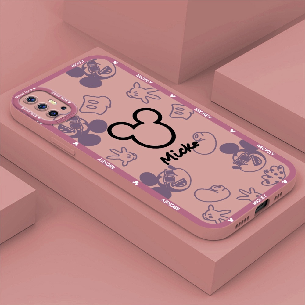 เคสซิลิโคนนิ่ม ทรงสี่เหลี่ยม ลายมิกกี้เมาส์ กันกระแทก สําหรับ Vivo V17 V19 Neo V15 V11 Pro V11i