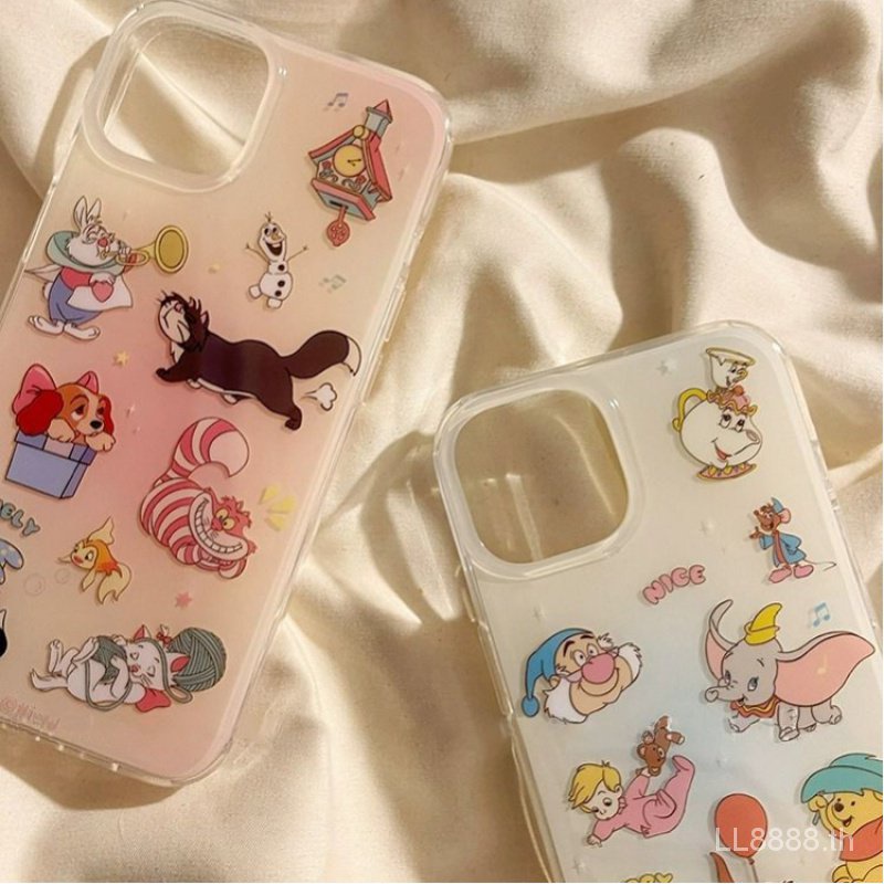 เคสโทรศัพท์มือถือแบบใส กันกระแทก ลายแมวแมรี่ ไล่โทนสี สําหรับ iPhone 15promax 14 12 xr 13pro 11 xsmax 7 8plus 7YRJ