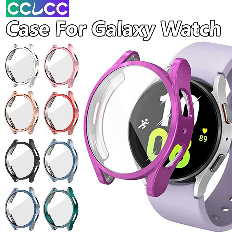 Cclcc เคสกรอบ TPU และฟิล์มกันรอยหน้าจอ กันตก สําหรับ Samsung Galaxy Watch 6 5 4 40 มม. 44 มม.