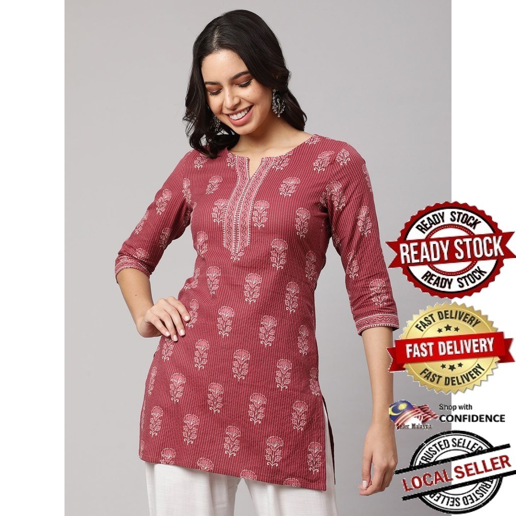 Kurti Indian Women Kurtis Top Saree Sari Punjabi ชุดสําเร็จรูป Kurti UD41486ASTP