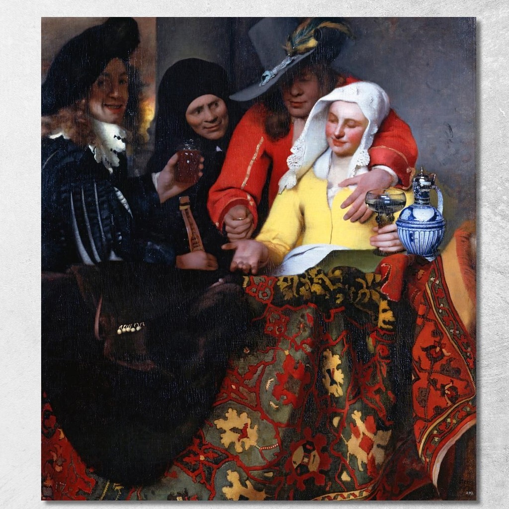 The Procuress Jan Vermeer, jvr30 ภาพพิมพ์บนผ้าใบแคนวาส