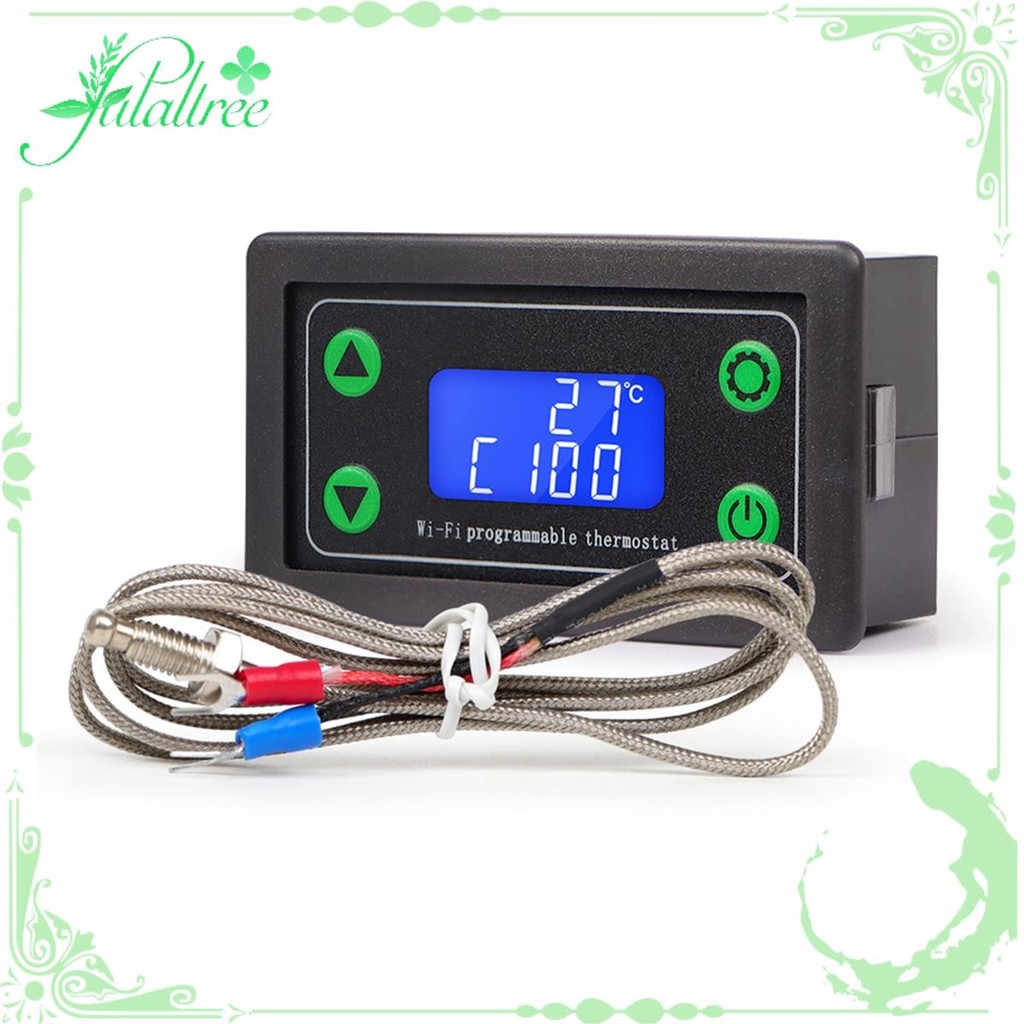 fulaltreeTuya WIFI เครื่องควบคุมอุณหภูมิสูง Digital Programmable Thermostat K-Type Thermocouple -99-