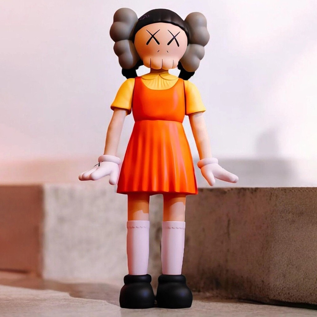 Kaws x Squid Game Young-Hee Vinyl Figure 8.66 in Coloured