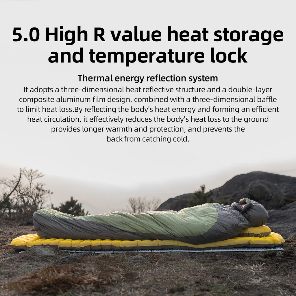 Qunature R5.0 แผ่นรองนอนเป่าลมสำหรับแคมป์ปิ้ง thumbnail 4