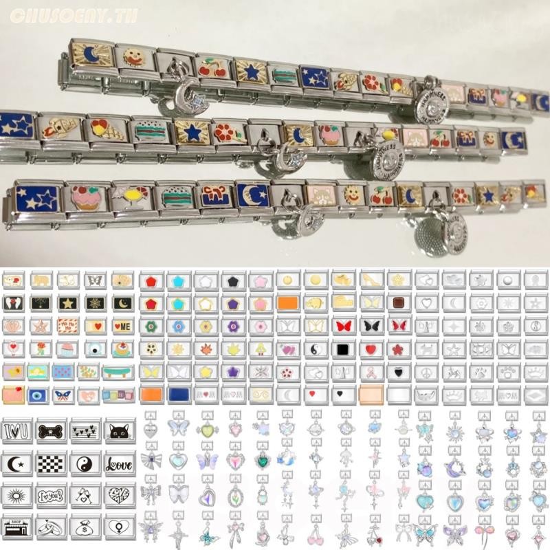 DIY ภาษาอิตาลี เสน่ห์ สร้อยข้อมือ ข้อต่อฟิตติ้ง 9 มม 42 รูปแบบ สร้างสรรค์ รูปแบบที่แตกต่างกัน DIY บุคลิกภาพ งานฝีมือ โมดูล สร้อยข้อมือ คู่รัก อุปกรณ์เสริมพิเศษ italian charm links for bracelets italian charm links for bracelets
