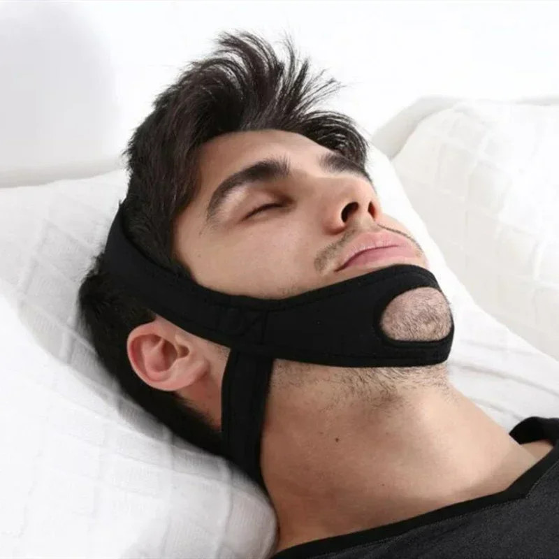 1 ชิ้นหยุดกรนสายรัดคางเข็มขัด Anti Apnea Jaw Solution Sleep สนับสนุน Apnea เข็มขัดปรับ Sleep Care เค