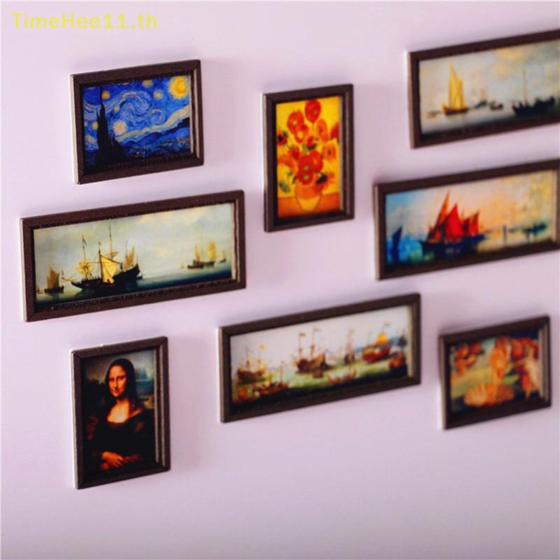 Timehee Dollhouse Miniature กรอบรูปภาพวาดสีน้ํามันภาพวาดเฟอร์นิเจอร์อุปกรณ์เสริม TH