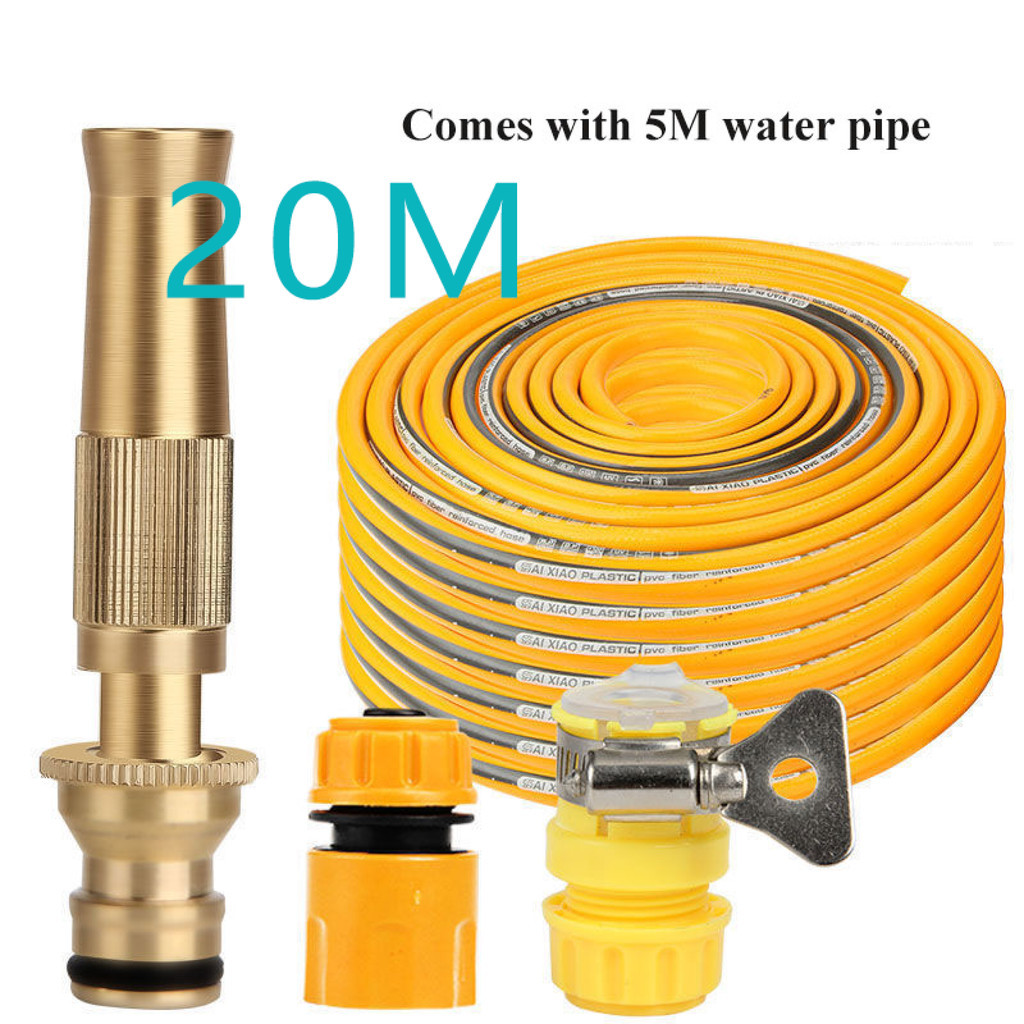 ชุดสายยาง 4หุนพร้อมหัวฉีดน้ำข้อต่อไม่ต้องประกอบ นสายยางรดน้ำ4หุน1/2