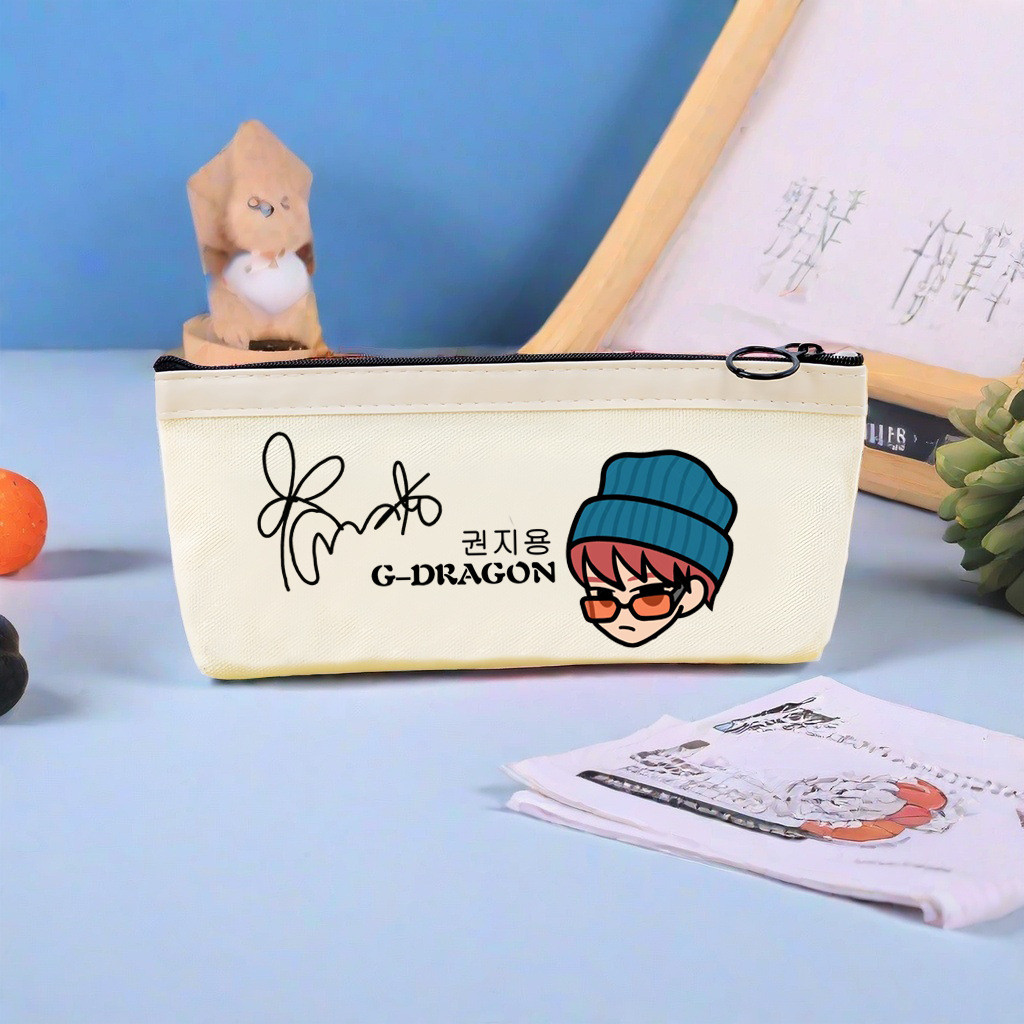 Kira BIGBANG GD G-DRAGON POWER ผ้าใบดินสอปากกากระเป๋าเก็บขนาดใหญ่ความจุนักเรียนกระเป๋าเครื่องเขียน