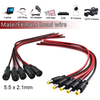 สินค้ามีคุณภาพ 10ชิ้น สายDCแดงดำ DC 5.5x2.1 mm ความยาว24ซม.ตัวผู้ และตัวเมีย สำหรับกล้องวงจรปิด คอมพิวเตอร์