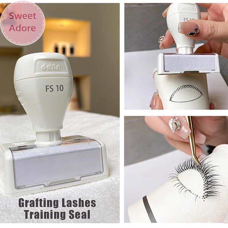 Sweetadore Grafting Lashes การฝึกอบรมซีลแสตมป์สําหรับกดกระดาษทิ้งถ้วย Lash ผู้ถือขนตาฝึกเสริมเครื่องมือ TH
