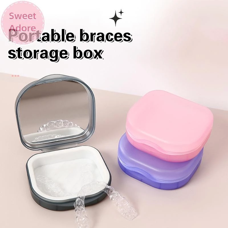Sweetadore กล่องเก็บฟันปลอมผู้สูงอายุแบบพกพากล่องฟันปลอมที่มองไม่เห็นวงเล็บจัดฟัน Retainer กรณีฝาครอบกันฝุ่นคอนเทนเนอร์ TH